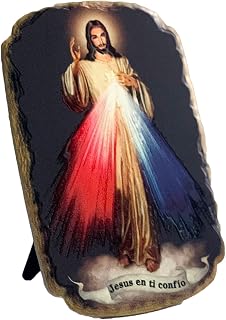 moicla Divine Mercy Image – 7.5″ Catholic Tile Frame