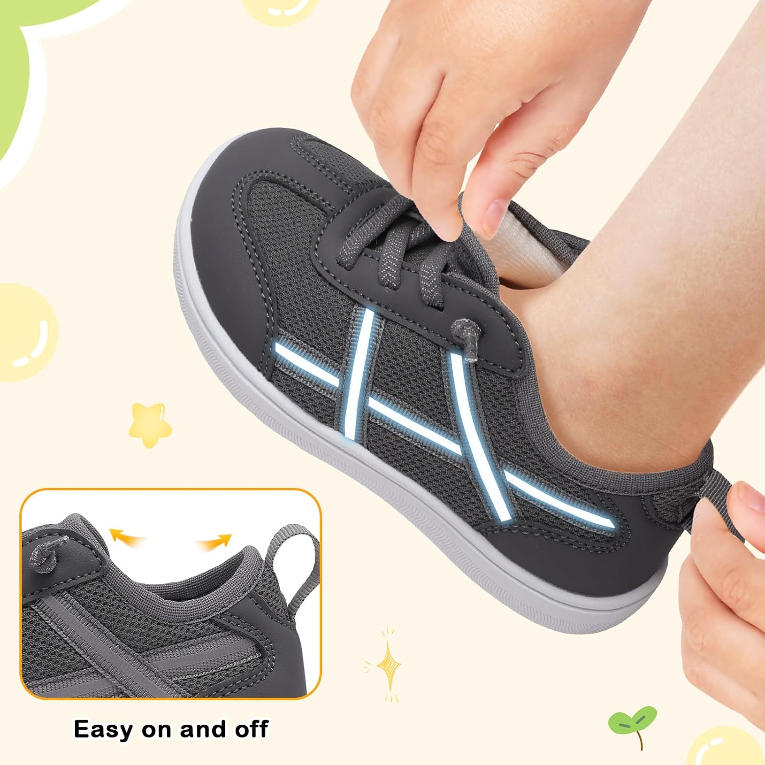 LeIsfIt Toddler Shoes Boys Girls Wide Barefoot Shoes Kids Slip on Casual Sneakers Breathable Non-Slip Sneakers for Walking Play School Tennis - Image 4