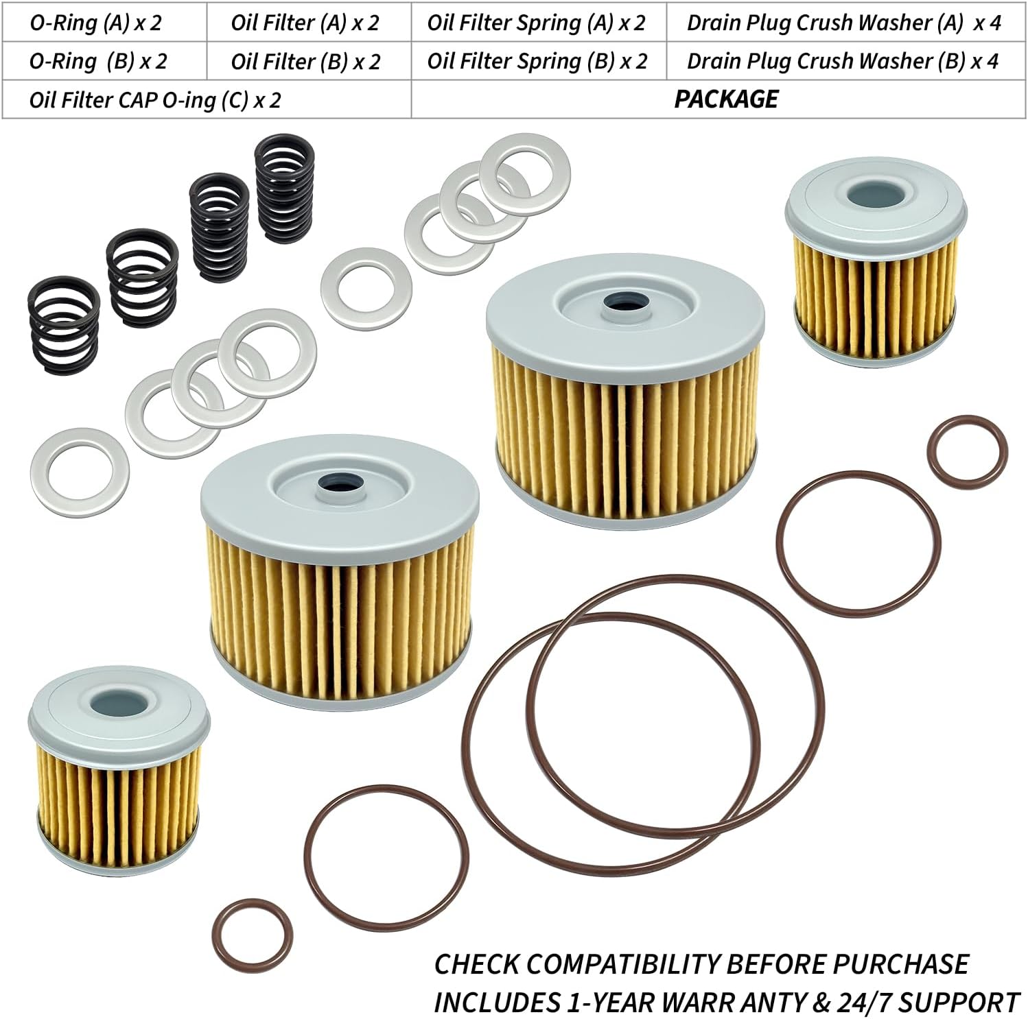 2 PCS Oil Filter For Honda Talon 1000, Fuel Filter Compatible with For Honda Pioneer 1000 OEM #15412-HP7-A01 15412-MGS-D21