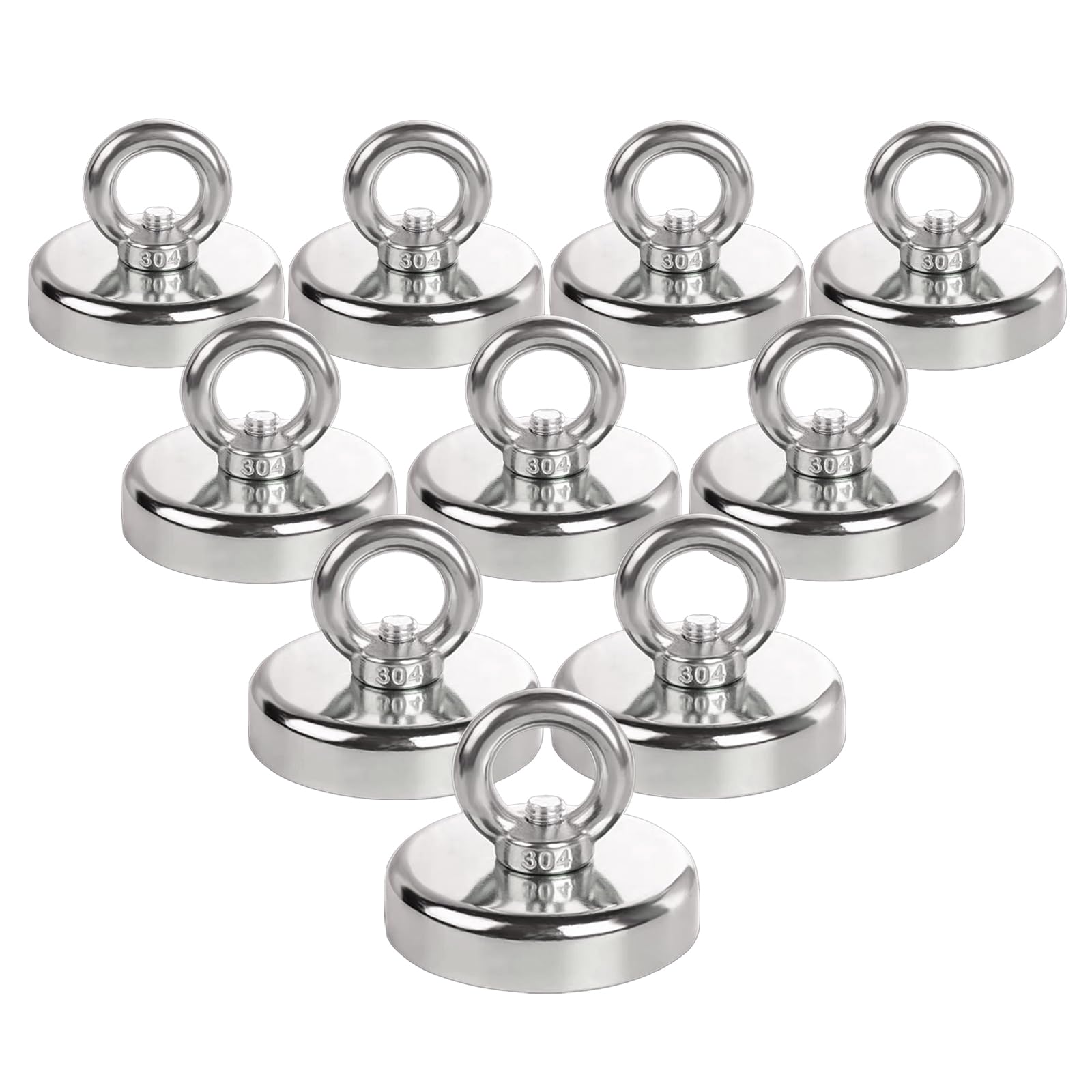 10Stück Magnete Stark 32mm Neodym Magnete Extra Stark Groß 45KG Magnetfischen Magneten Starker Halt Magnet mit Gewinde,Außenbereich Industrie