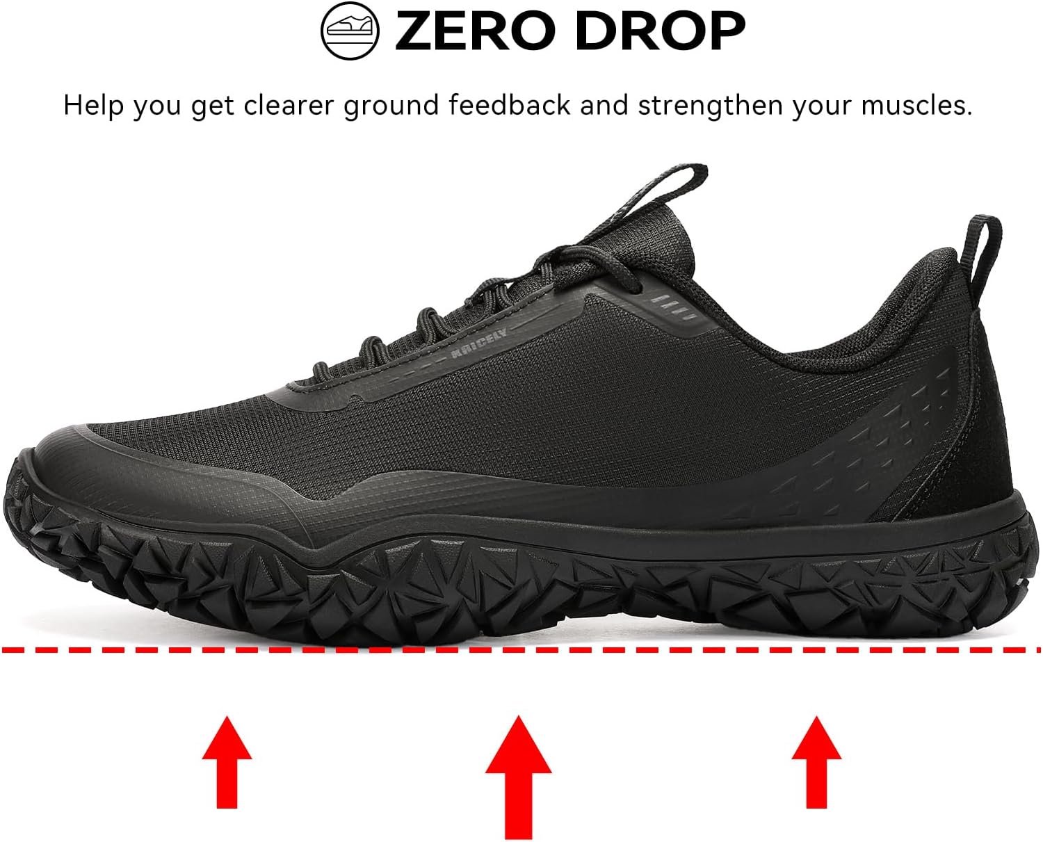 Kricely Barefoot Shoes Men Comfortable Zero Drop Trail Running Shoes Non-Slip Minimalist Gym Shoe Mens Weightlifting Cross Training Sneakers