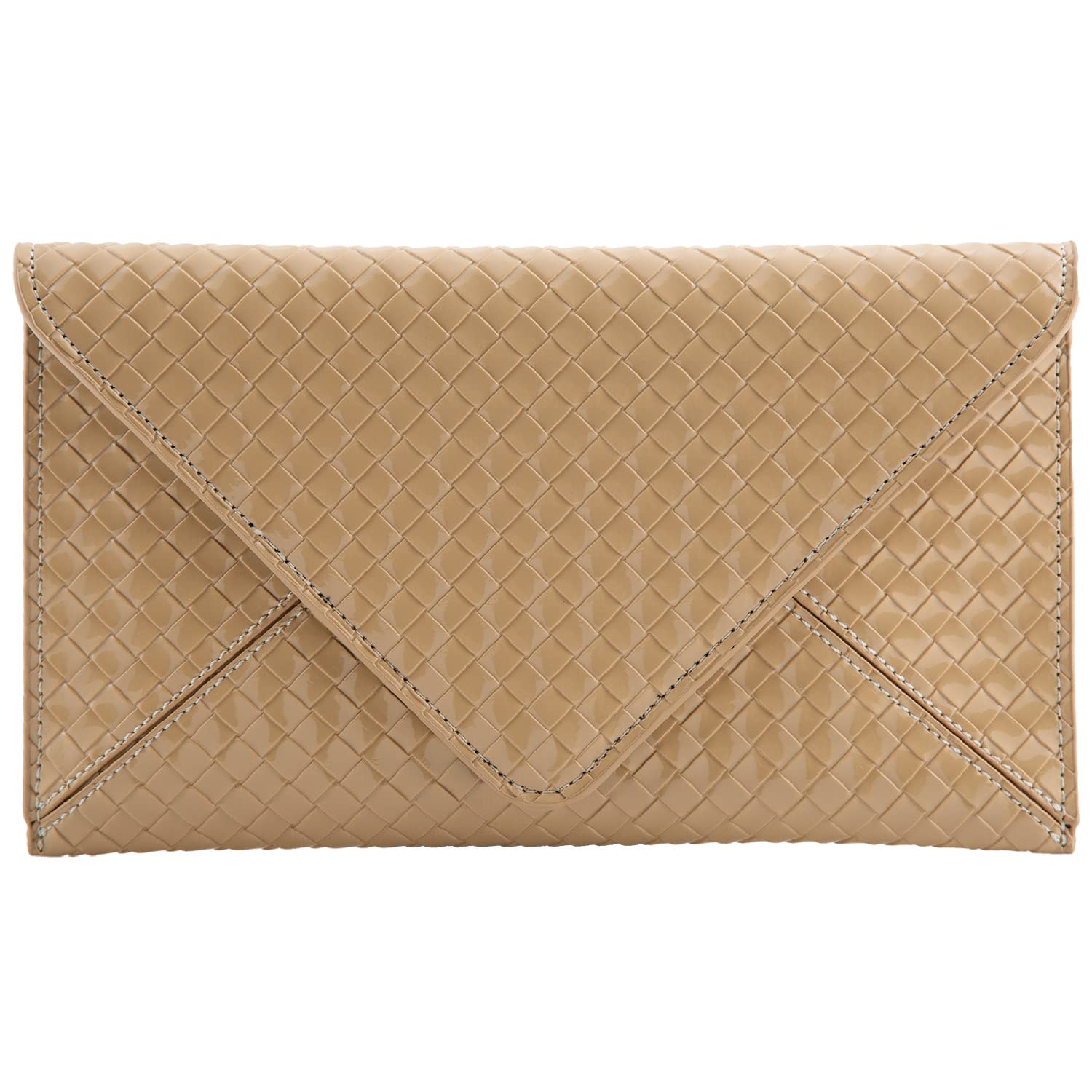 JNB Faux Patent Leather Glossy Envelope Clutch