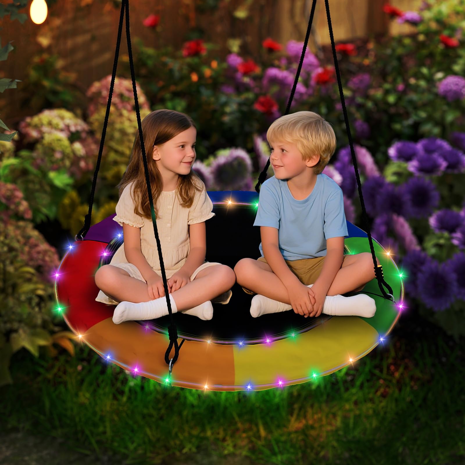 Amazon.com: HONEY JOY LED Saucer Tree Swing, 40''Light Up Flying