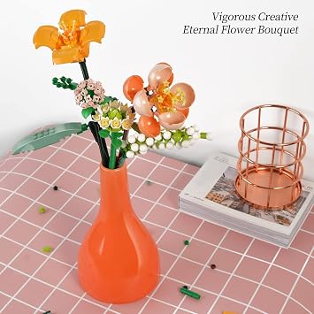 fun4kid Flower Bouquet Building Set, Artificial Flowers Building Blocks Sets, Home Decoration, 568 Creative Botanical Collection Gifts for Adults, Not Compatible with (Lily/Medium/Begonia)
