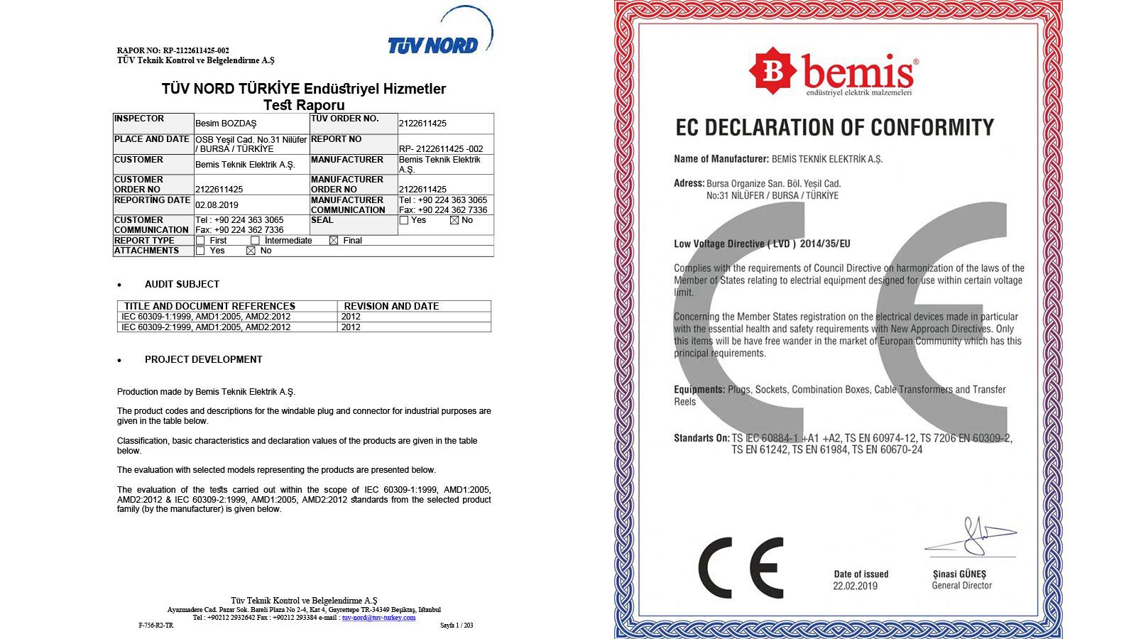 Bemis CEE - Presa femmina 3 x 16 A. (2P+E) 220V. 50/60 Hz. 6H IP44