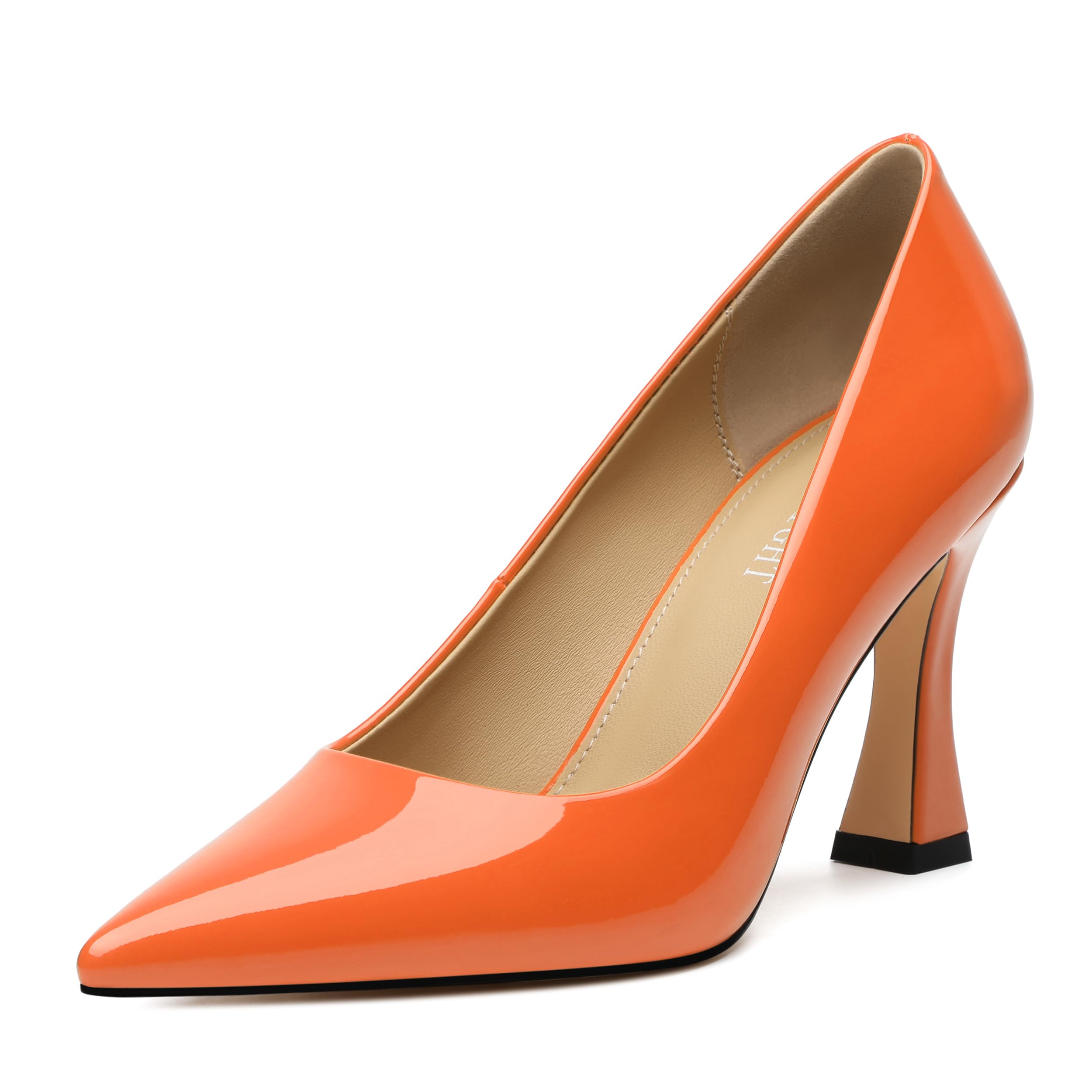 Women's Pumps Closed Pointed Toe High Heels Classic Slip On Pumps Sexy Patent Leather Stiletto Heels 3 Inch Wedding Bride Formal Dress Heel Shoes for Women