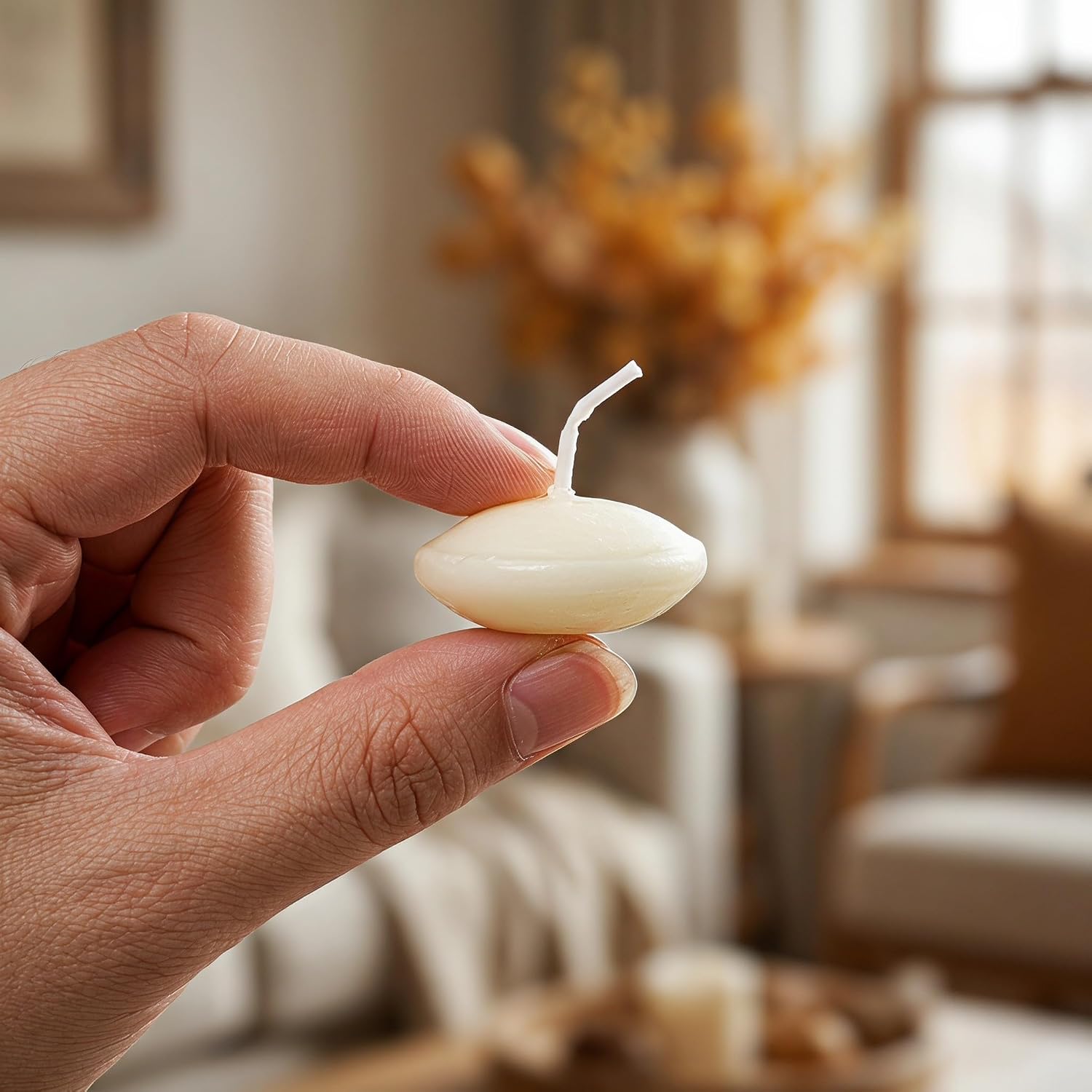White Floating Wax Candles 50pcs for Wedding Centerpieces