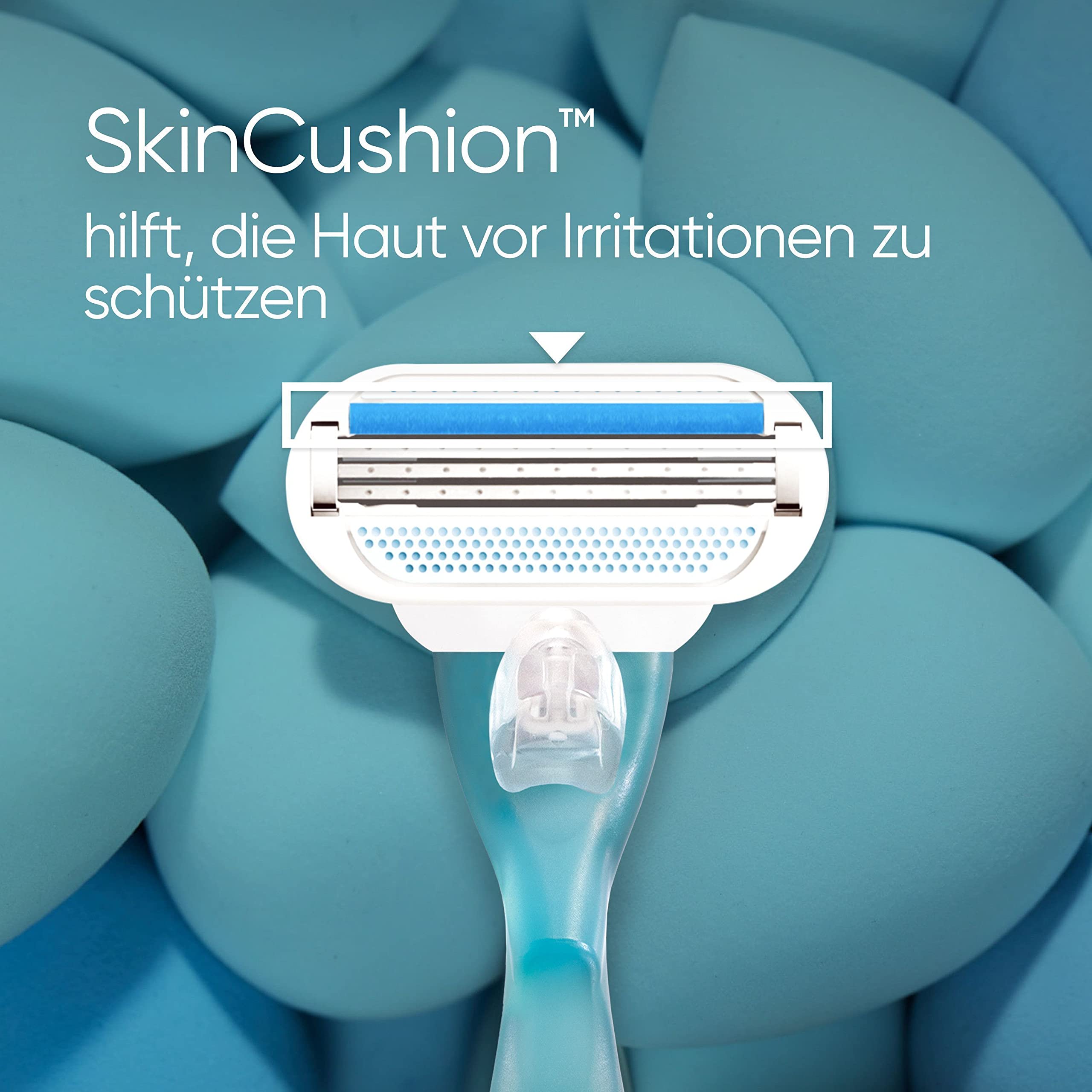 Gillette Venus Smooth Damenrasierer Ersatzklingen, Set von12, mit 3 sich der Körperkontur anpassenden Klingen, umgeben von Schutzkissen