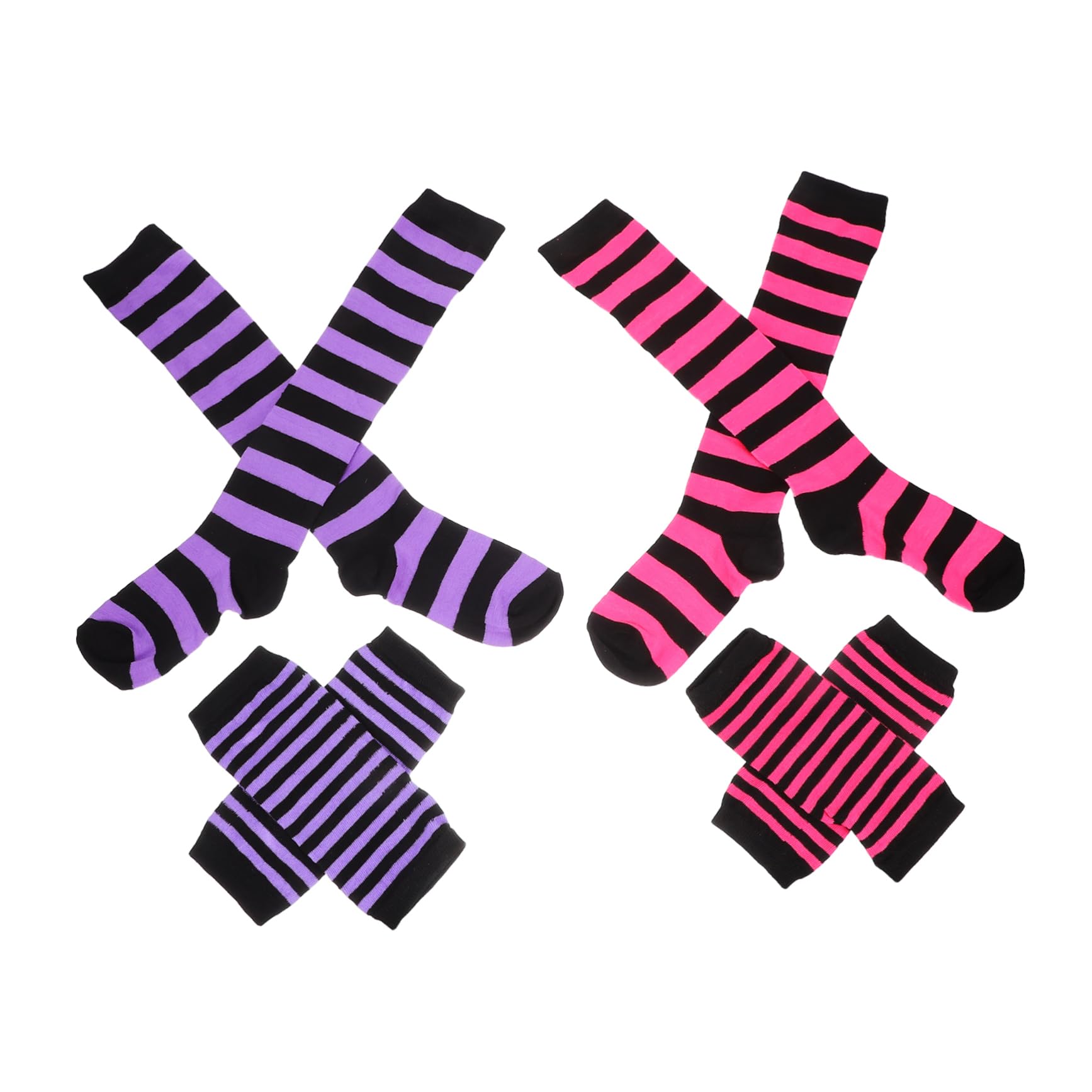 Beavorty Boys and Girls Striped Arm Warmers Socks Fashionable Gloves Long Mittens Soft Gentle for School Everyday