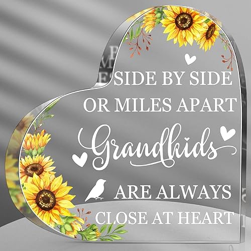 Regalo para abuela, regalo de cumpleaños para abuela, letrero acrílico en forma de corazón, para abuela, de nieta, nieto, abuela, ideas de regalo