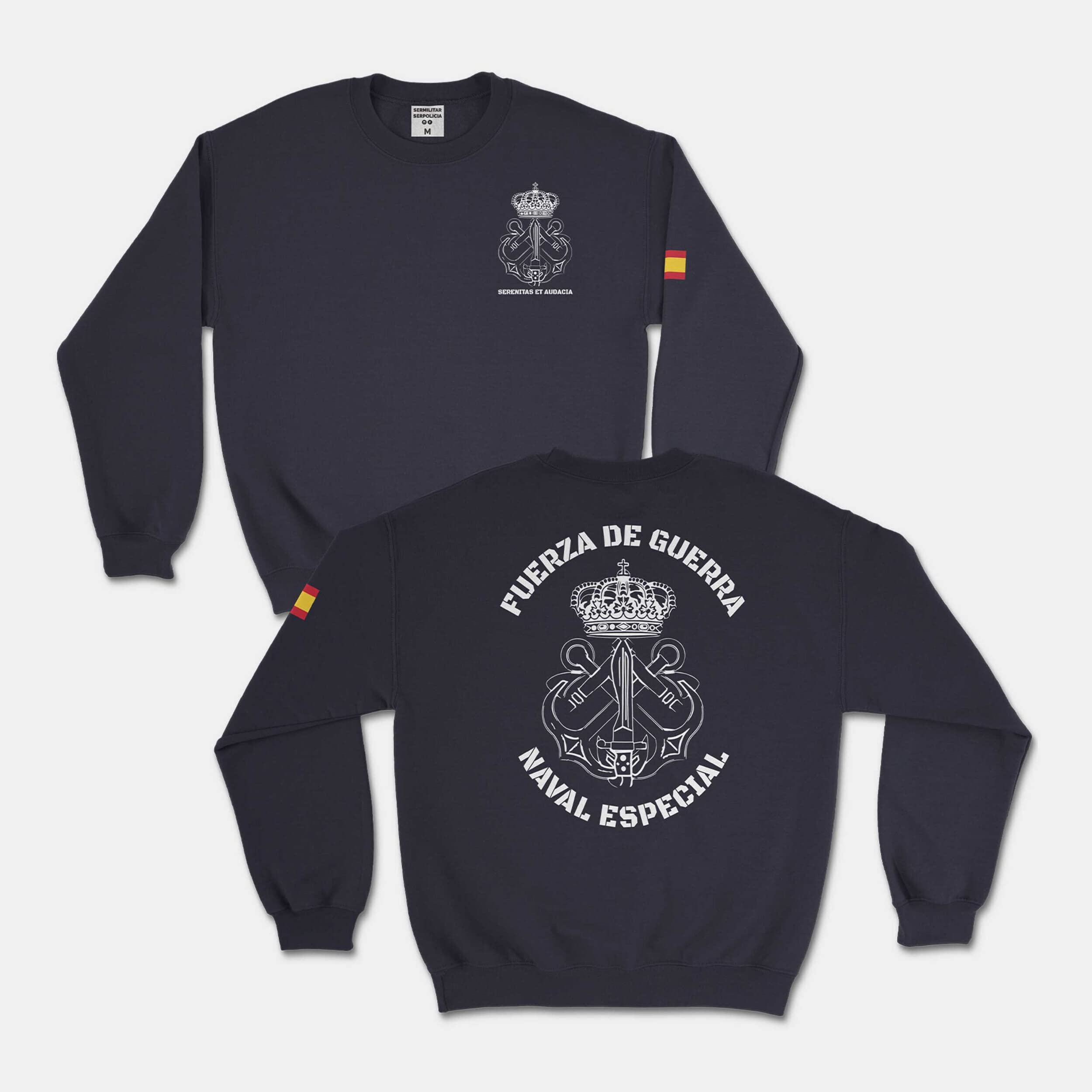 SERMILITAR Sudadera de la FGNE. Fuerza de Guerra Naval Especial. Operaciones Especiales de la Armada. Infanteria de Marina. Cuerpo General de la Armada. Armada Española. Boinas Verdes.
