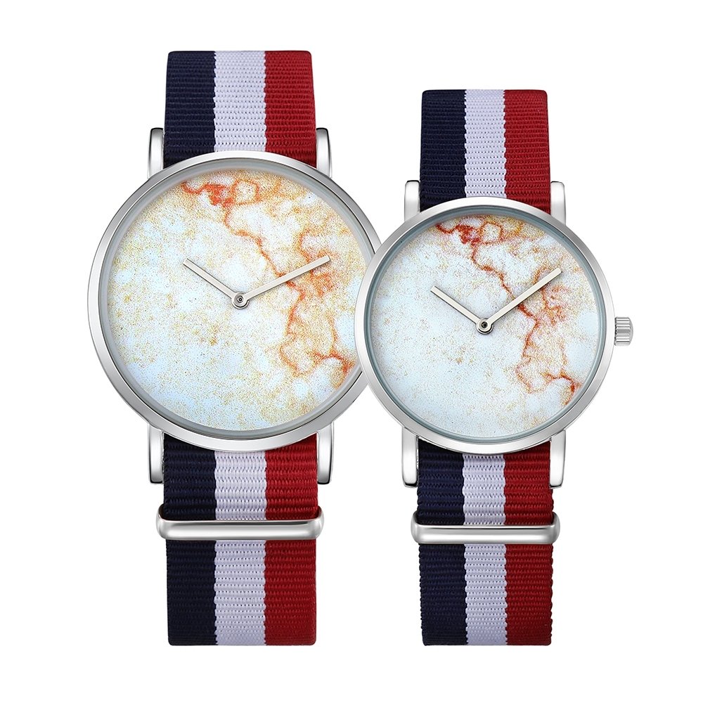 Montre couple LULI 6812 avec bracelet nylon pour un style urbain quotidien