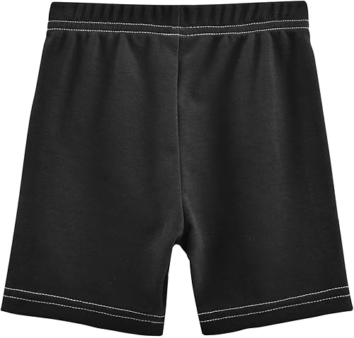 Unicorn Moon Stars Black Girls Bike Shorts Toddler Soft Cotton Cartwheel Under Dress Dance Shorts(Multi-,6 Years)