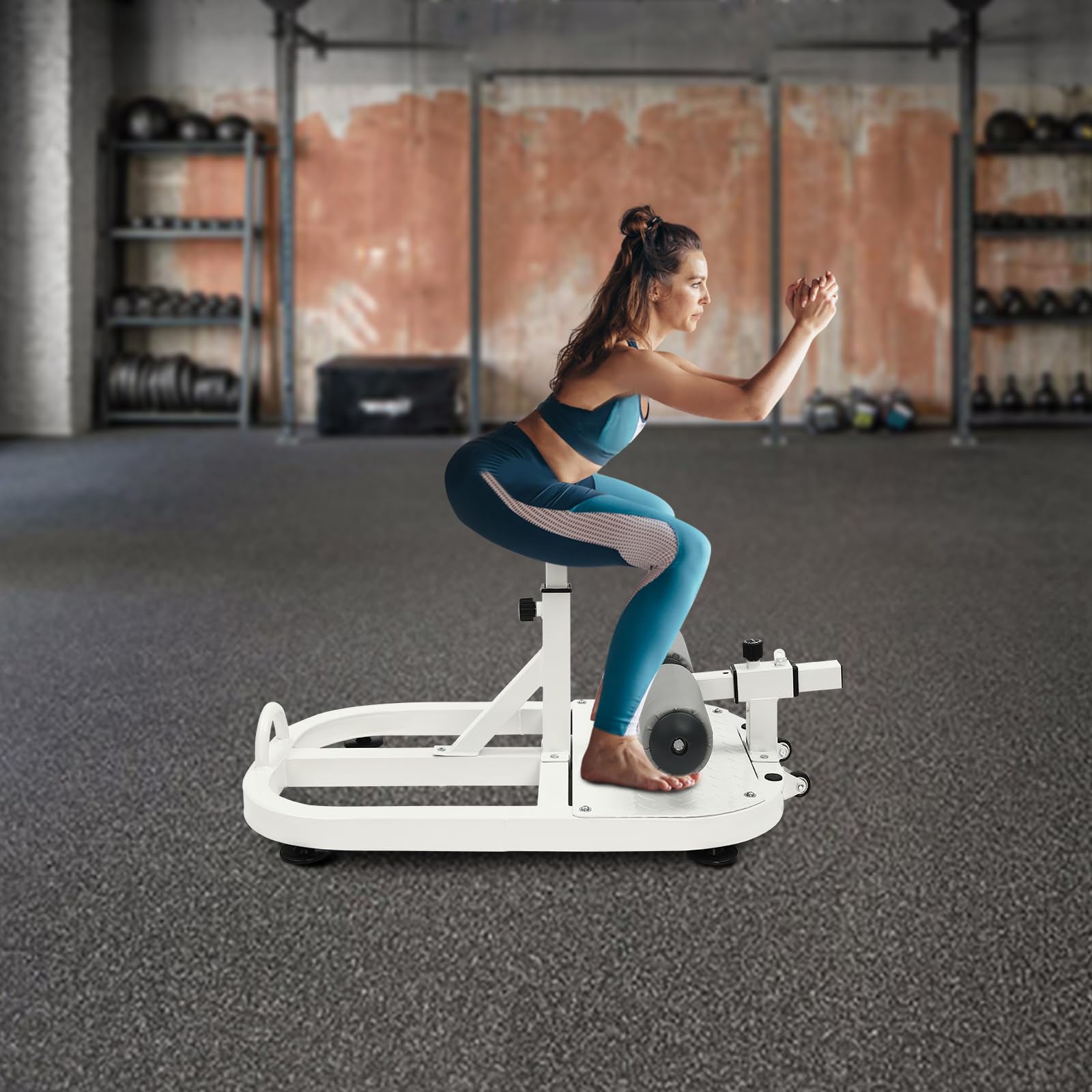 YIYIBYUS Deep Squat Bench,Deep Squat Machine,Multi-Function Deep Squat Bench, Multifunctional Fitness Equipment (White.Steel Pipe and PU)