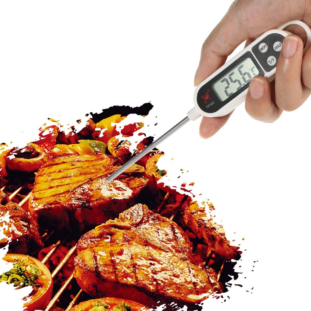 Funkcja zatrzymania danych Termometr do piekarnika Cyfrowy Mini termometr do żywności do kuchni -50C-300C Mięso do grillowania Tester temperatury gotowania