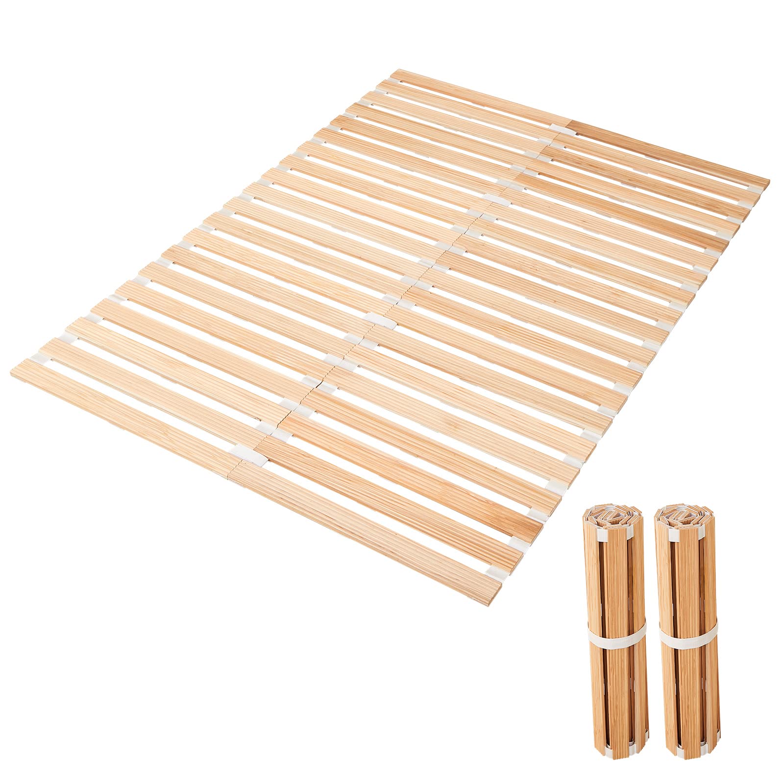 Amazon｜喜之木 すのこベッド ダブル ベッド ロール式 折りたたみ  