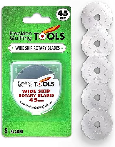 Precision Quilting Tools Cuchillas de salto de 1.77 pulgadas (paquete de 5) compatibles con cortador. Hoja de salto ancha perfecta para proyectos de