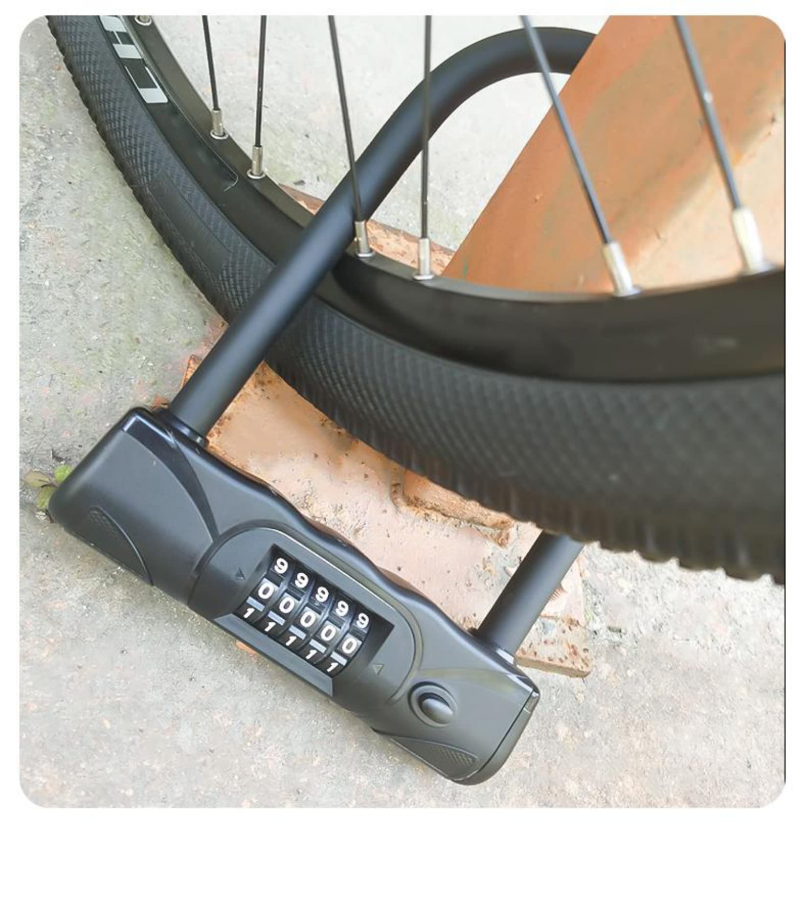 Lucchetto a U Portatile per Bici e Scooter con codice di Combinazione a 5 cifre, Testa del Lucchetto a U con Batteria elettrica e Design antifurto