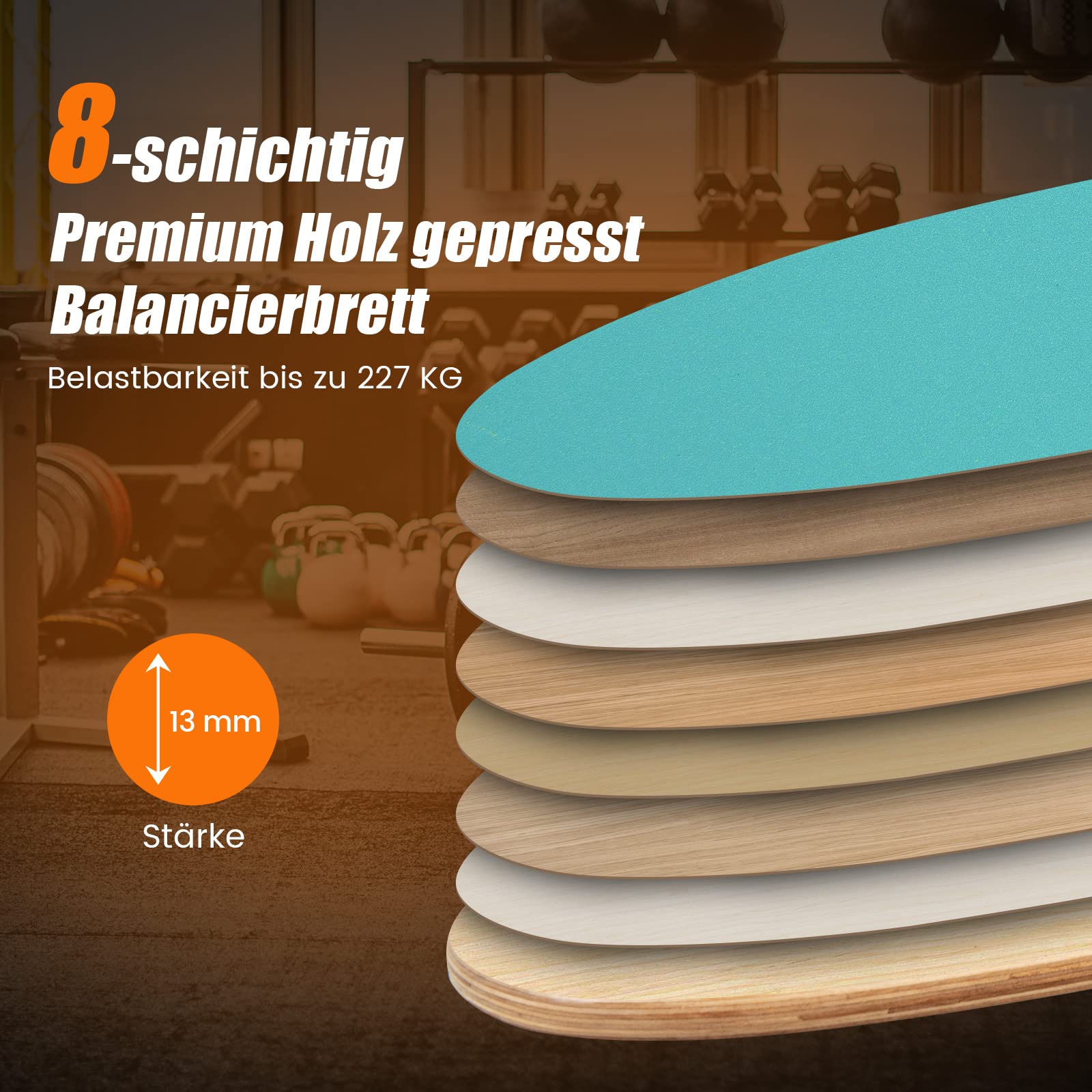 GOPLUS Drewniana deska do balansowania, antypoślizgowa, deska surfingowa z rolką, deska do balansowania dla dorosłych, do treningu równowagi, do fitnessu w domu