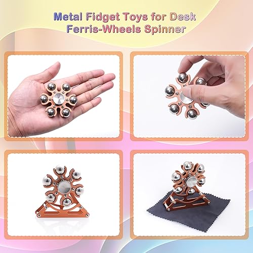 Miniatura 4 de Juguetes de escritorio para ruedas de la fortuna - Spinner 4mins Kinetic-Metal-Spinner, Cool-Gadgets-Stuff for Kid Children Teen Adult EDC-Toy,