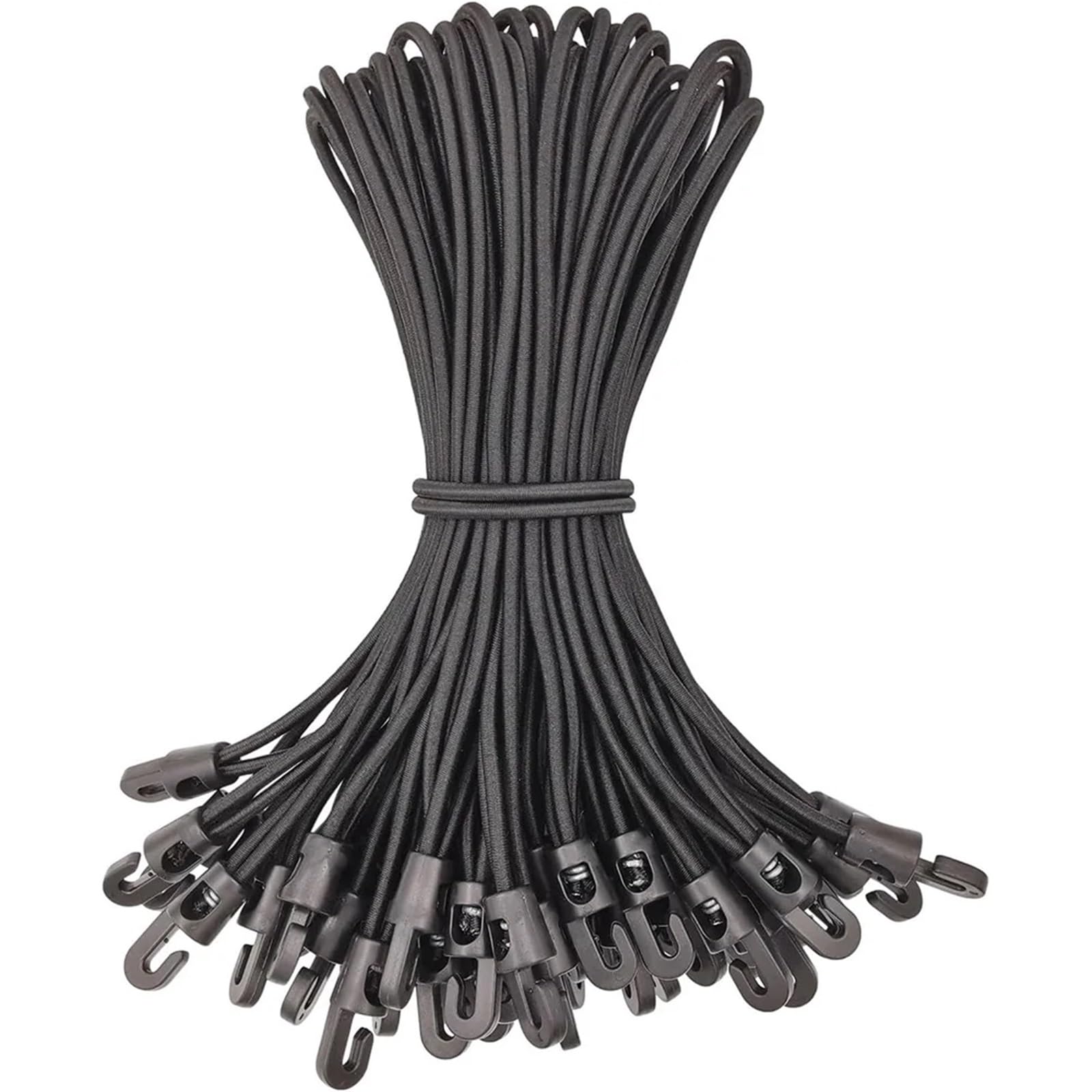 60 Pcs Bungee Cords with Hooks 25cm Rubber Tensioner for Camping Tarpaulin