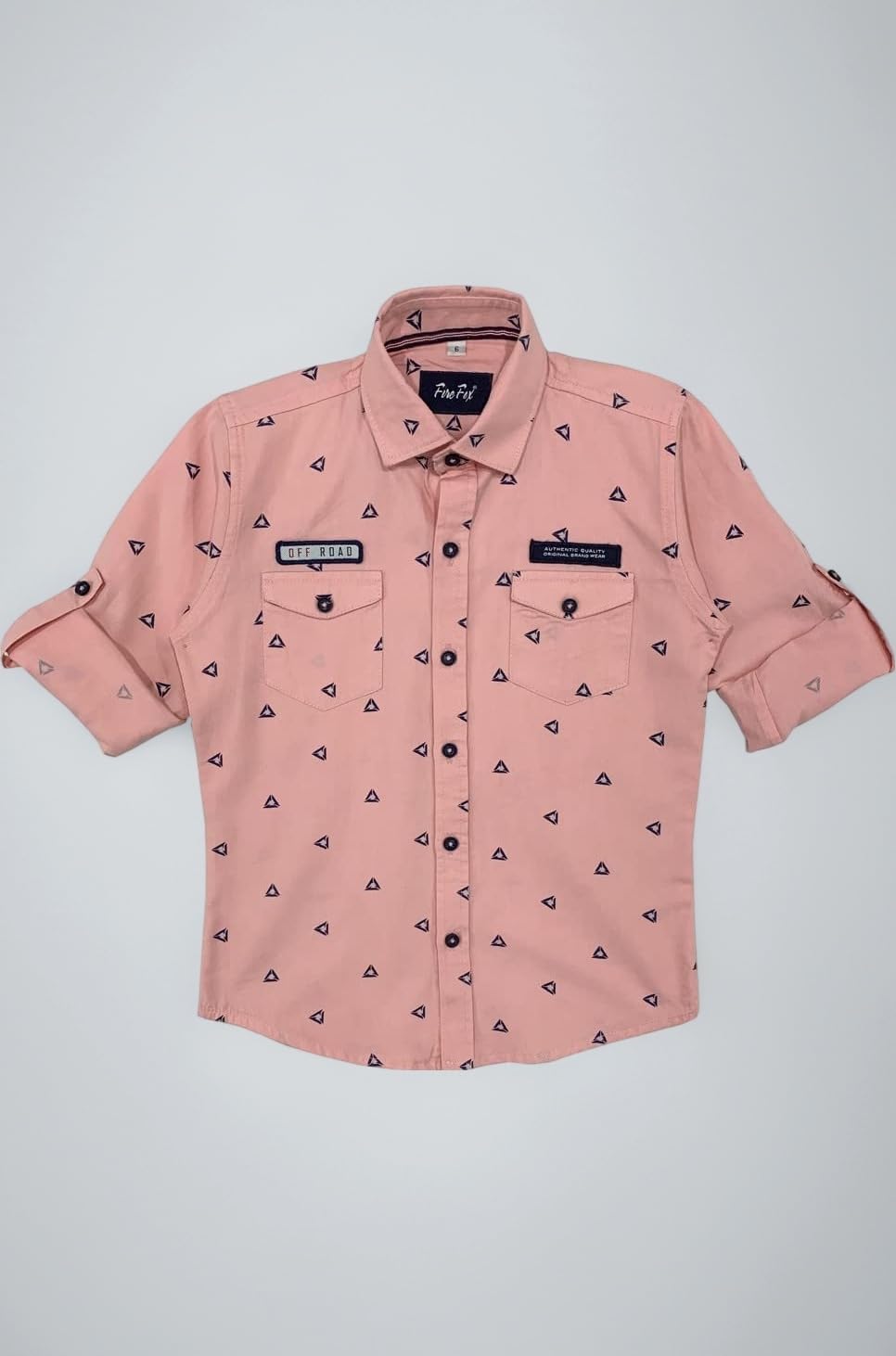 FIRE FOX Boys' Cotton Solid Regular Fit Printed Shirt | Pack of 1