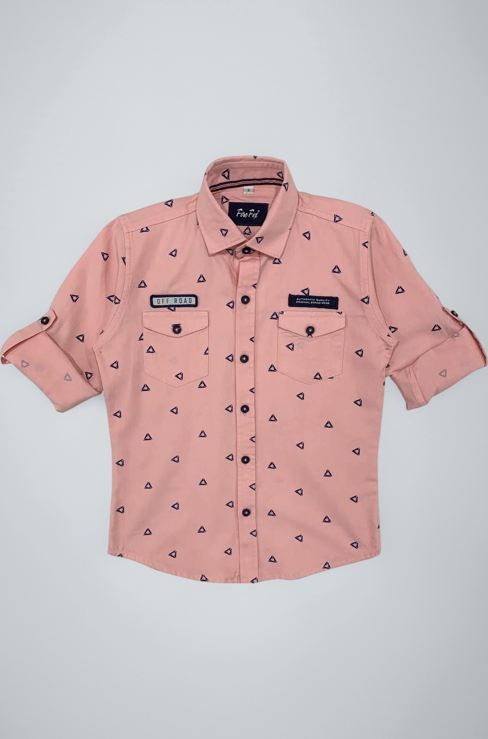 FIRE FOX Boys' Cotton Solid Regular Fit Printed Shirt | Pack of 1