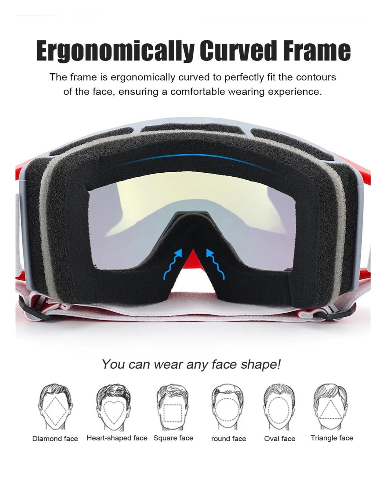 Gafas Esqui Mujer&Hombre Cascos de motocross, gafas protectoras, gafas para deportes de esquí