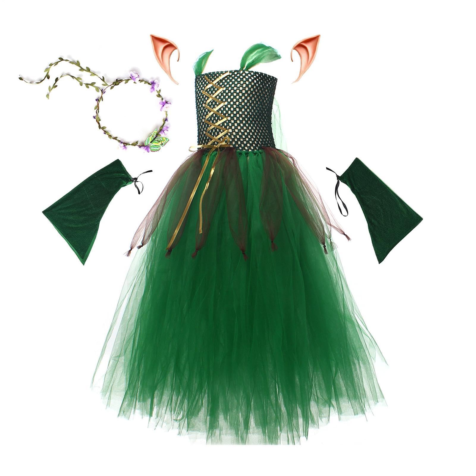 Costumi Di Halloween Per Bambine Gonna A Tutù Cosplay Da Fata Verde | Abito a Tema da Festa Per Feste A Tema Halloween, Spettacoli, Carnevale, Compleanni, Eventi Scolastici