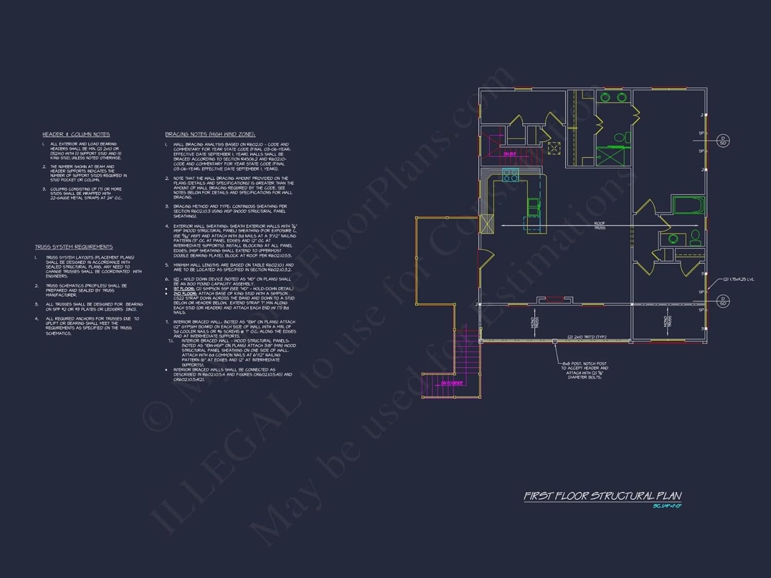 17-1505 House Plan - Coastal House Plan - 3-Bed, 2-Bath, 2400 SF