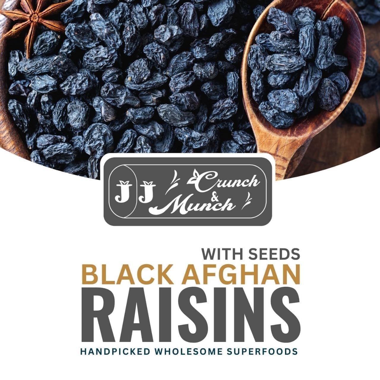 Natural Afghan Black Dried Fresh Raisins Seeded, Premium Quality, ready to eat Black seeded Raisin Pack Of 6 (1500 Gram) (Pack Of 6 (1500 Gram))