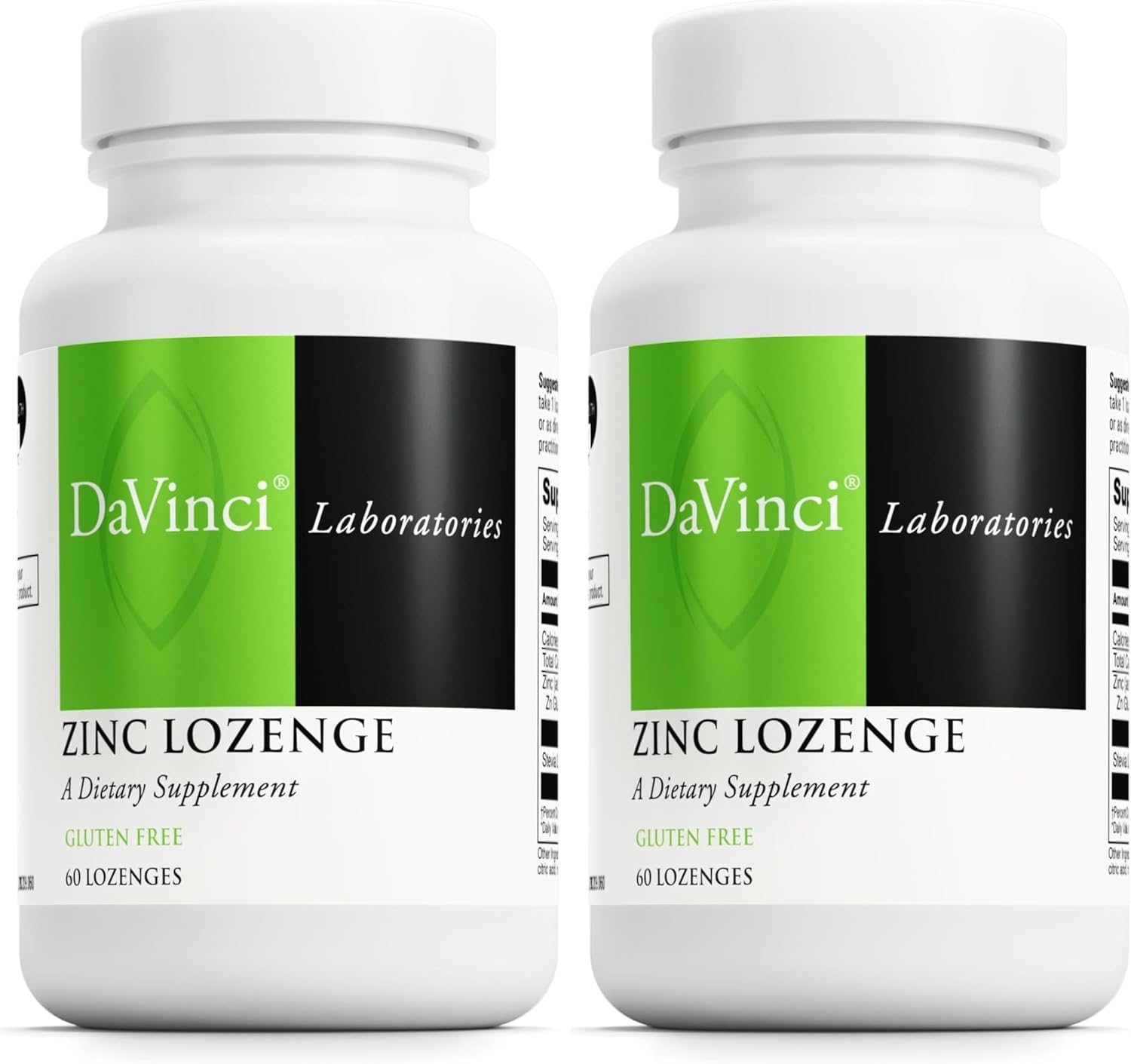 DaVinci Labs Zinc Lozenge - Dietary Supplement to Support Fertility, Immunity, Joint Health and Skin* - with 23 mg Zinc per Serving - Gluten-Free - Lemon Flavor - 60 Lozenges (Pack of 2)