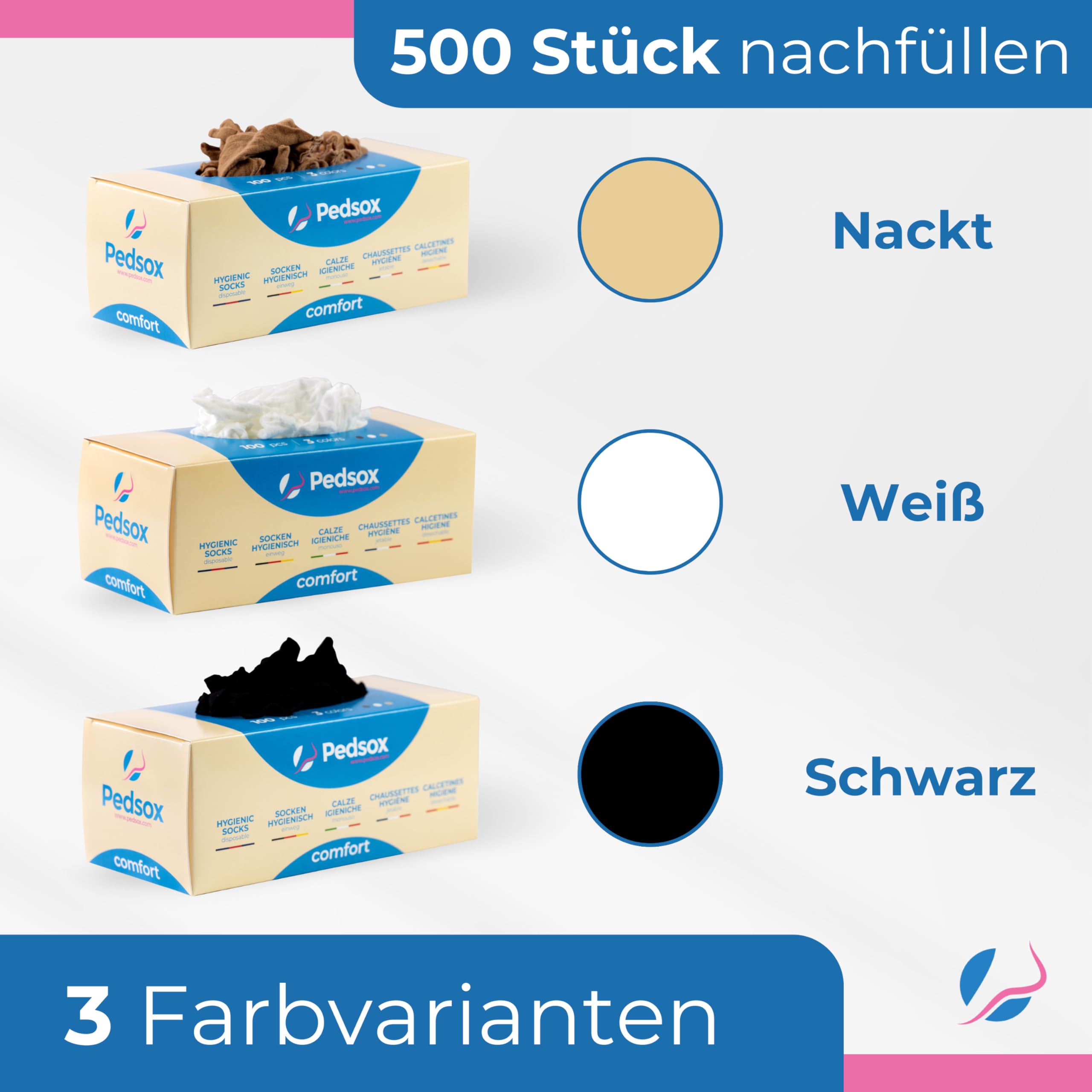 Refill 500 Stück Hygiene-Socken Comfort mit Spender