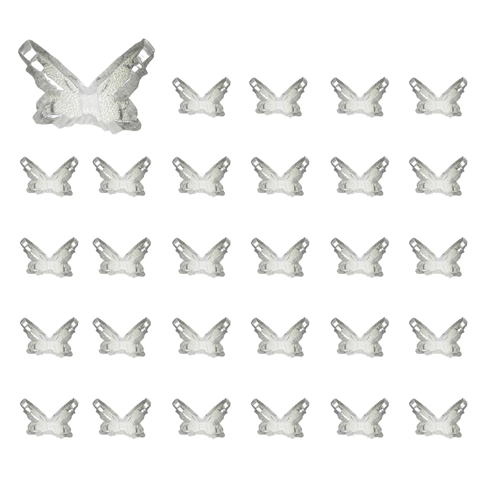 CoCud Mini Resin Butterflies, 8mm Length, Resin Miniature Dollhouse Accessories Clear Gray
