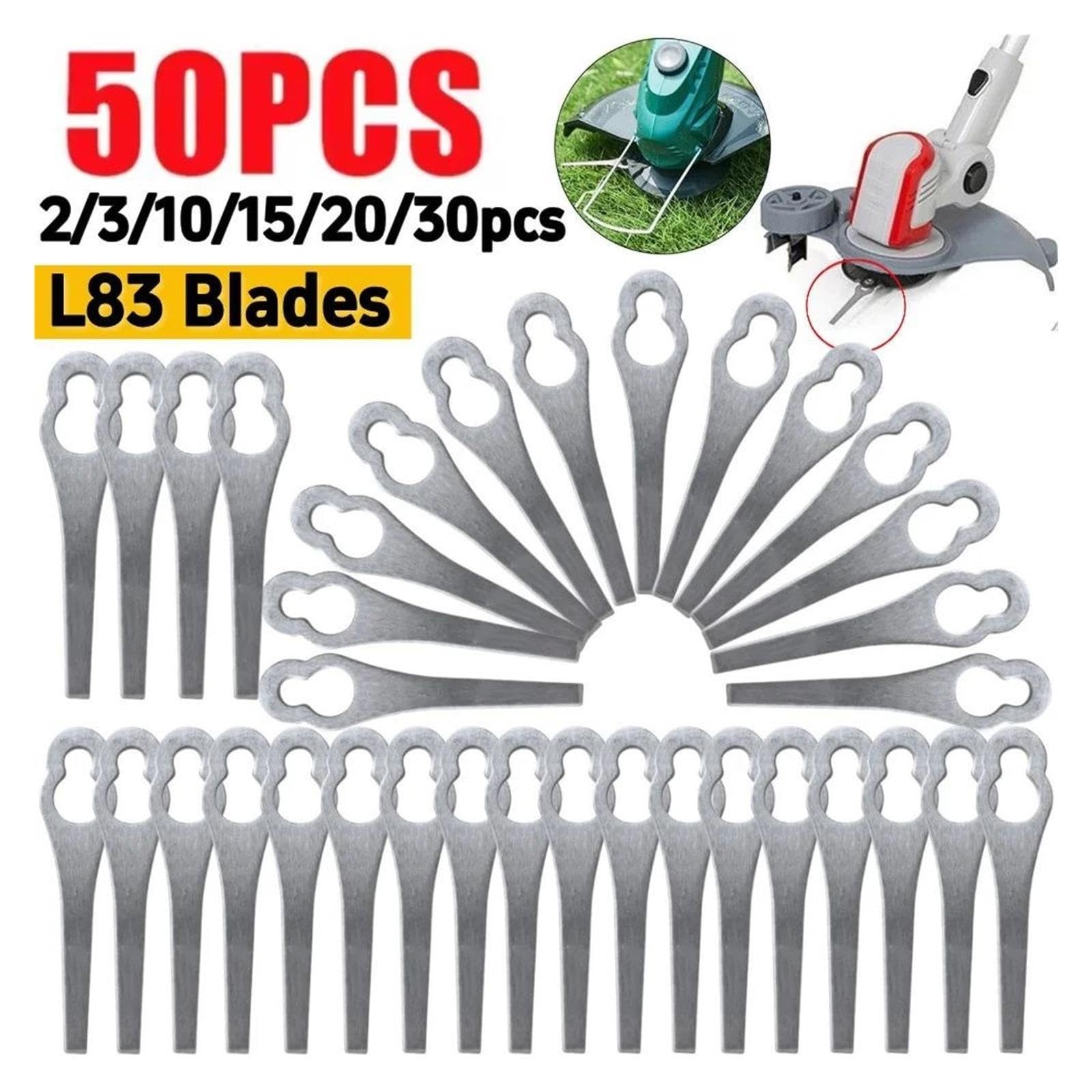 Cuchilla De Cortacésped,Cuchilla De Cabezal De Corte De Césped De Metal,para Máquina Cortadora De Césped,Accesorios De Herramientas De Jardinería(20PCS)