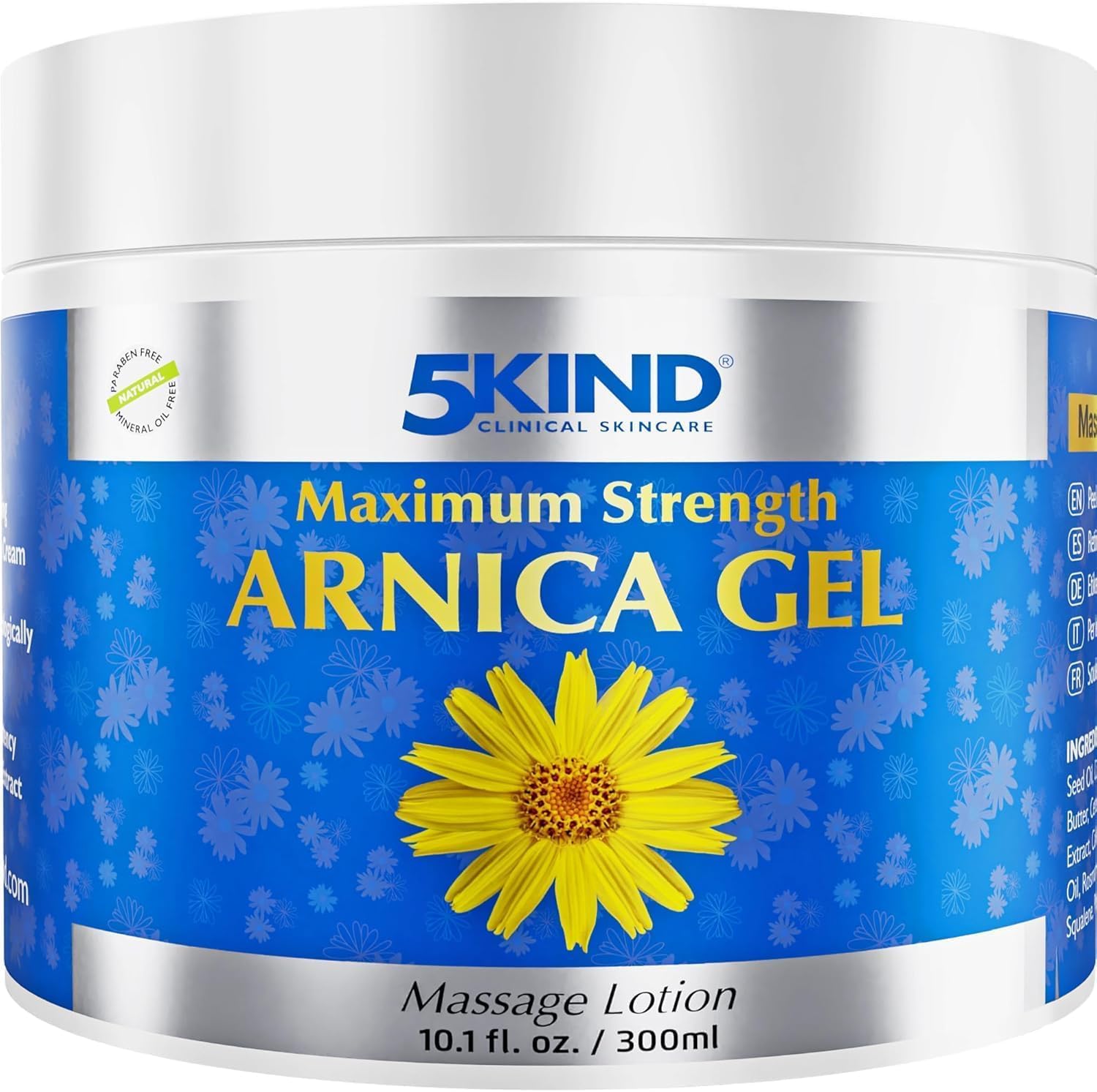 5kind Gel Arnica Extra Fort 300 ml – Gel à l’Arnica à Action Rapide – Gel Revitalisant à l’Extrait d’Arnica Montana