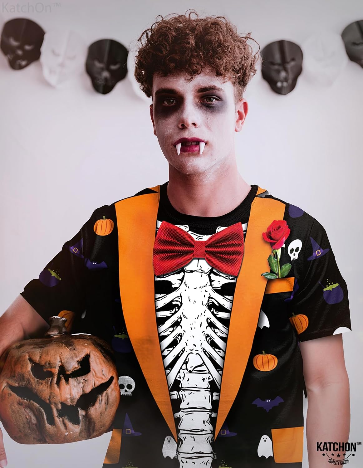 KatchOn, Graphic Skeleton Tshirts for Men - Skeleton Costume Men | Scary Halloween Tshirt for Men, Halloween Costumes for Men