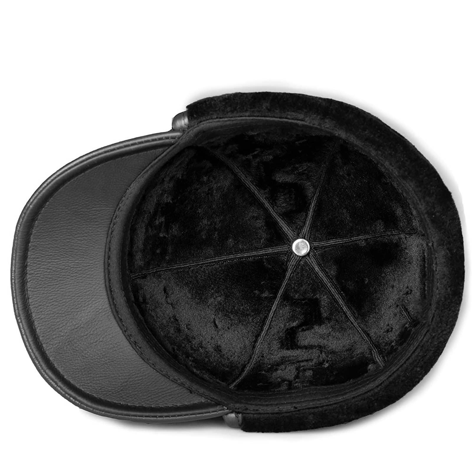 Herren Leder Fliegermütze Mit Ohrenschutz - Winter Mütze Wasserdicht Gr. 55-56