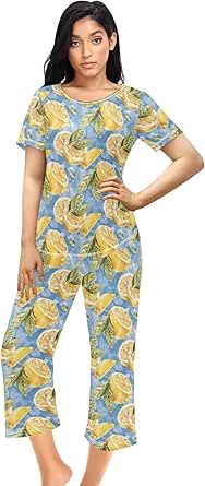 Dog Print Pajamas Women Indigo Women's Short Sleeve Shorts