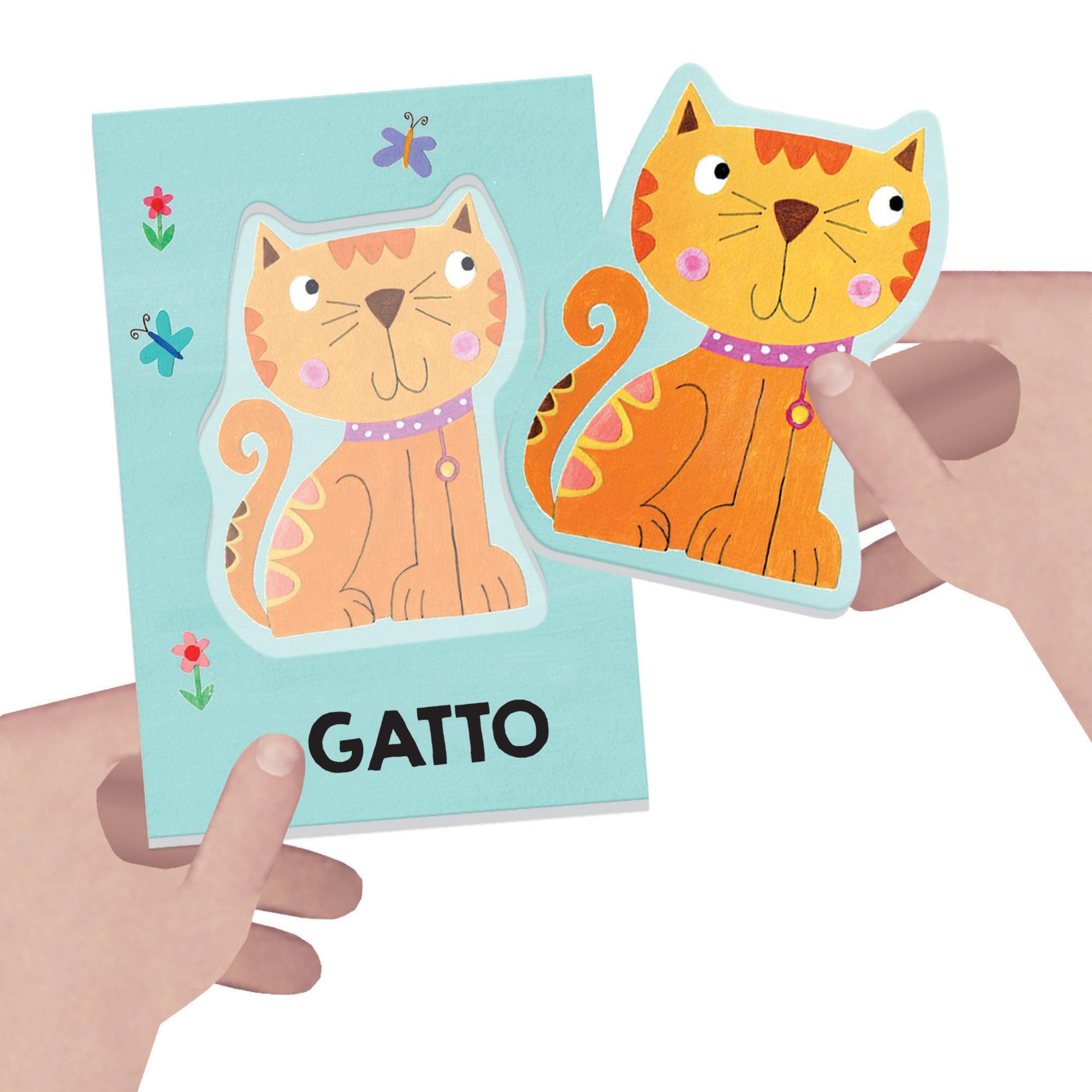 HEADU - Baby Flashcards Montessori - Ascolta e Pronuncia le Prime Parole| Giochi Educativi 1 2 3 Anni, Carte Sagomate ad Incastro, Giochi Montessori per Imparare Prime Parole, Regalo Bambina Bambino