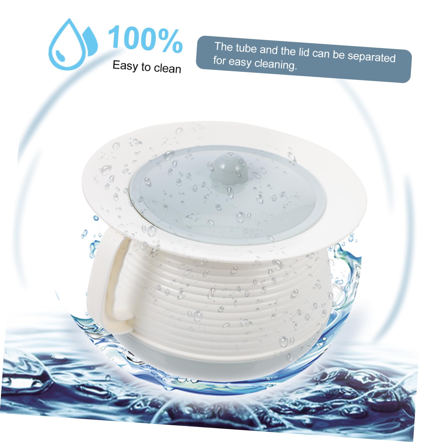 Anneome Pot de nuit pratique en plastique incassable avec couvercle Pot à urine portable pour adultes et utilisation domestique stable avec poignée anti-odeurs et durable