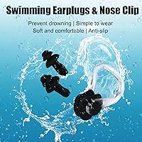 Vista 7 de Alepo Gorro de natación extra grande para mujeres y hombres, sombrero de natación de silicona duradera con protección para los oídos, unisex