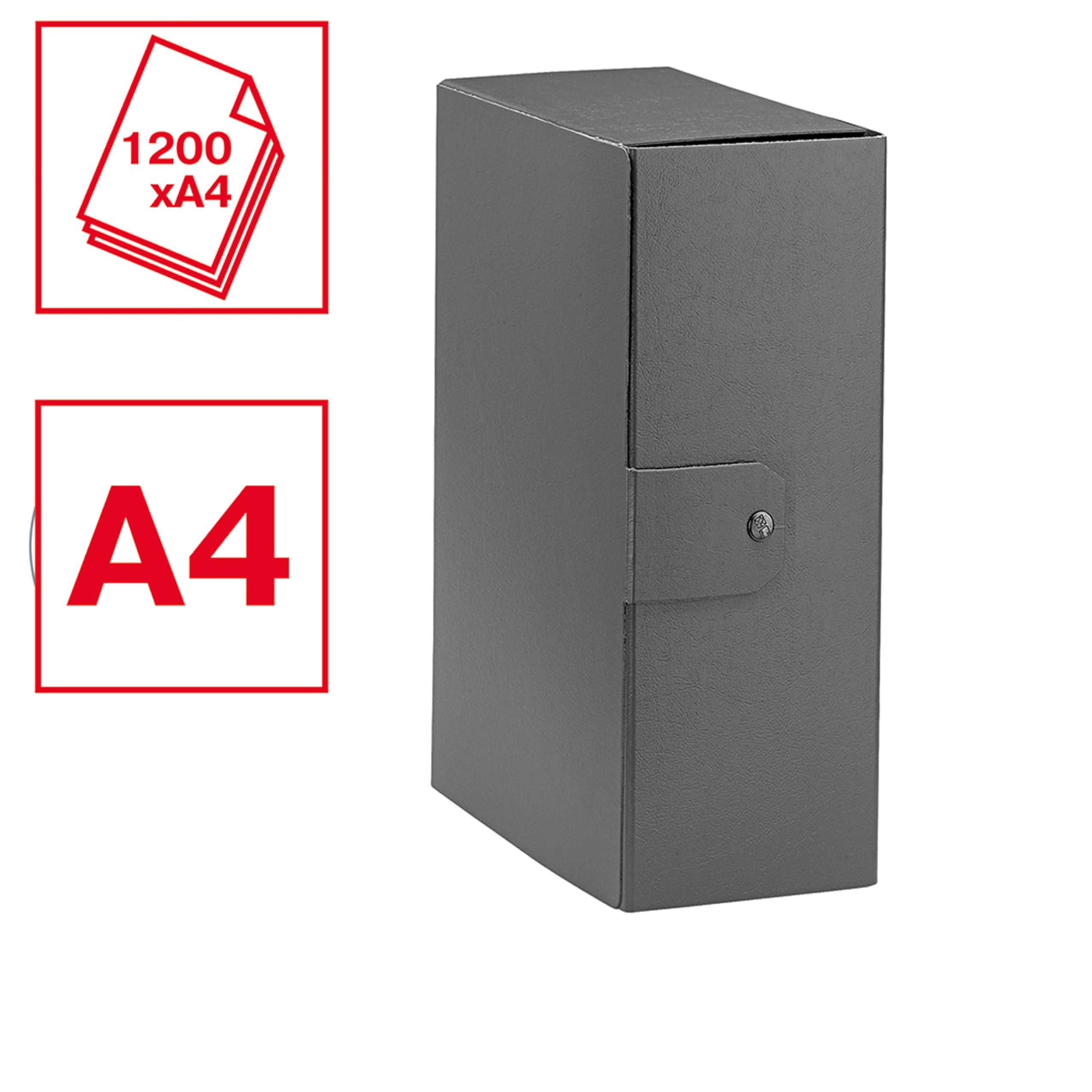 Esselte C32 EUROBOX Cartella Progetti per l'archiviazione, chiusura con bottone, 25 x 35 cm, Dorso 12 cm, Rosso, Confezione da 5 pz, 390332160