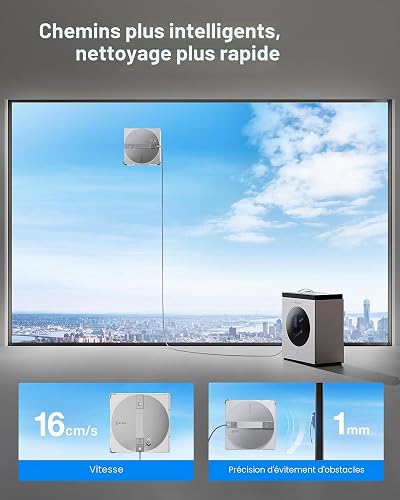 ECOVACS WINBOT W3 Omni Robot Window Cleaner with Auto Pad Washing & Multi-Functional Station, 8000Pa Suction, Intelligent Cleaning with Triple Nozzle Water Sprayer, 12-Level Protection - 7