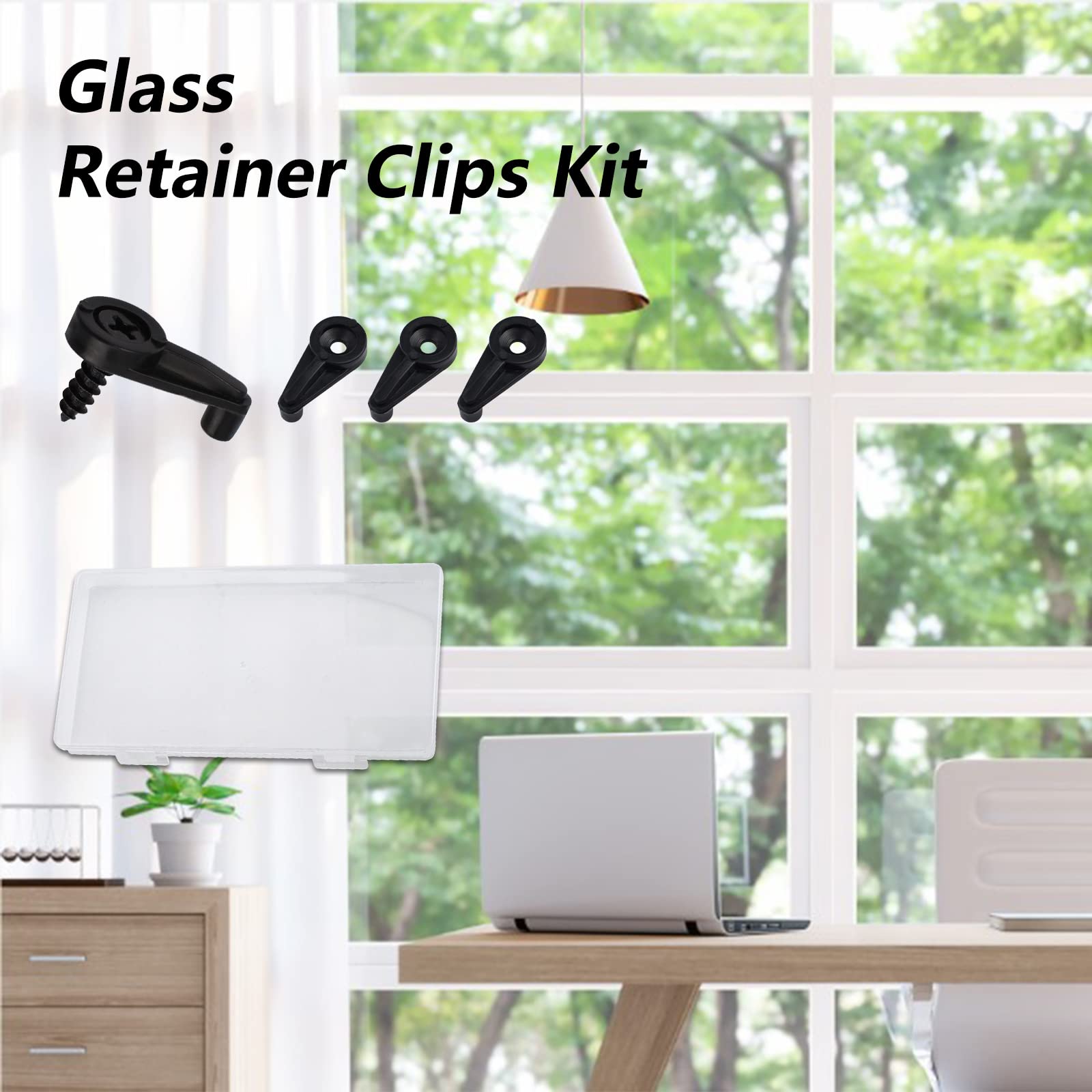 30Set Glass Retainer Clips Kit, 13mm Plastic Glass Cabinet Clips With