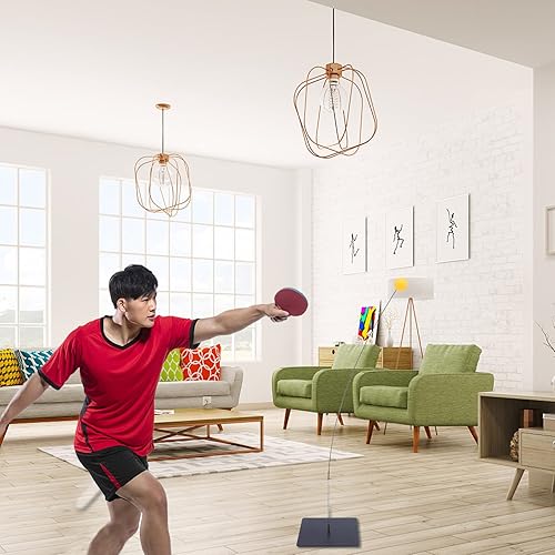 Miniatura 3 de GALPADA Juego de entrenamiento de tenis de mesa para niños y niñas, dispositivo de entrenamiento de tenis elástico resistente