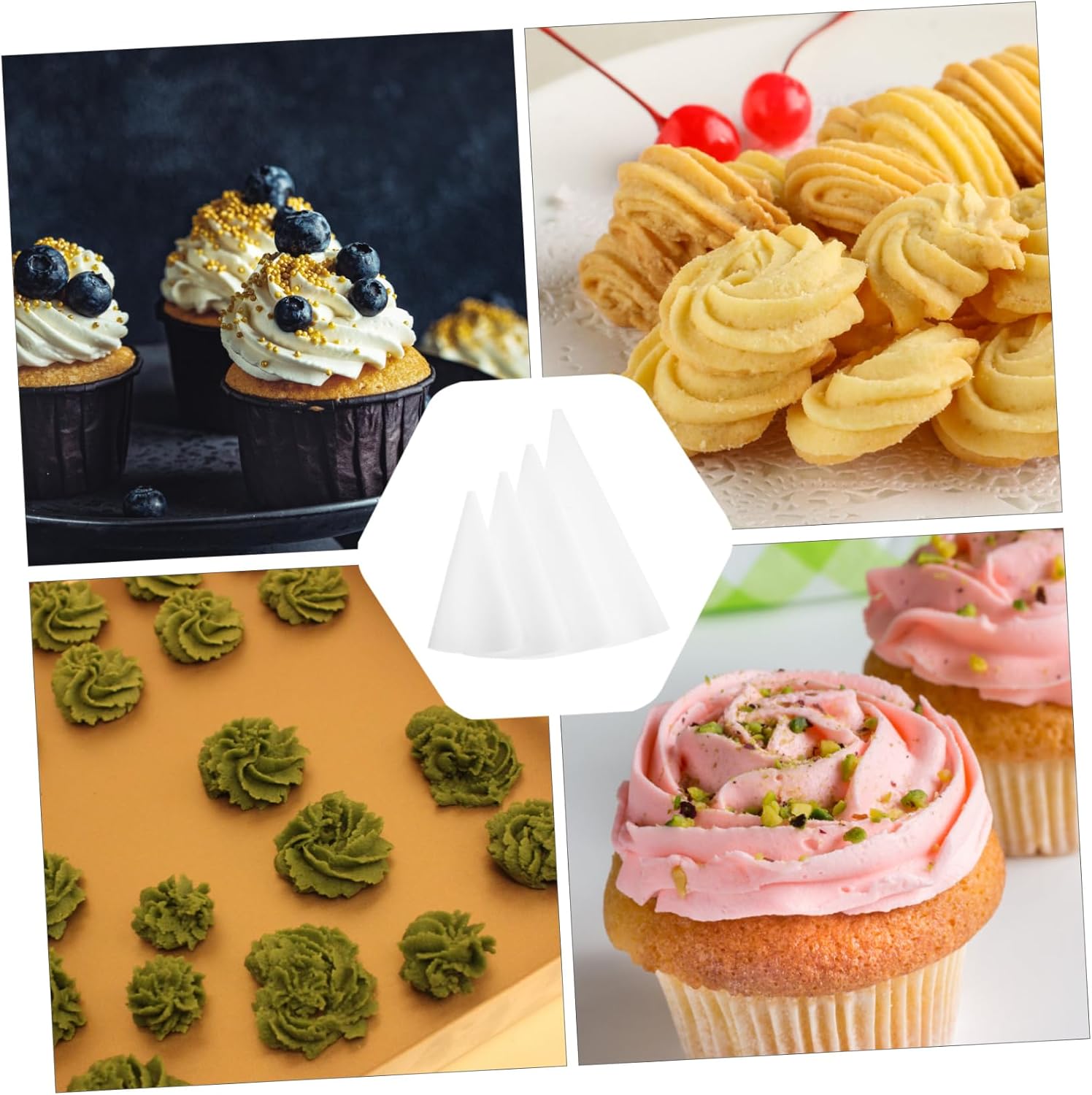 Reusable Piping Pastry Bags 4pcs EVA for Cake Decorating