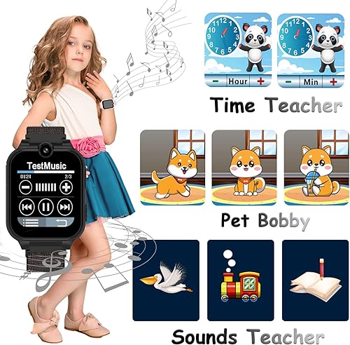 Miniatura 7 de Volga Kids Smart Watch for Boys Girls,1.69'' HD Touchscreen Toys Watches with Dual Camera 18 Games Audio Book Music Player Video Player Toddler