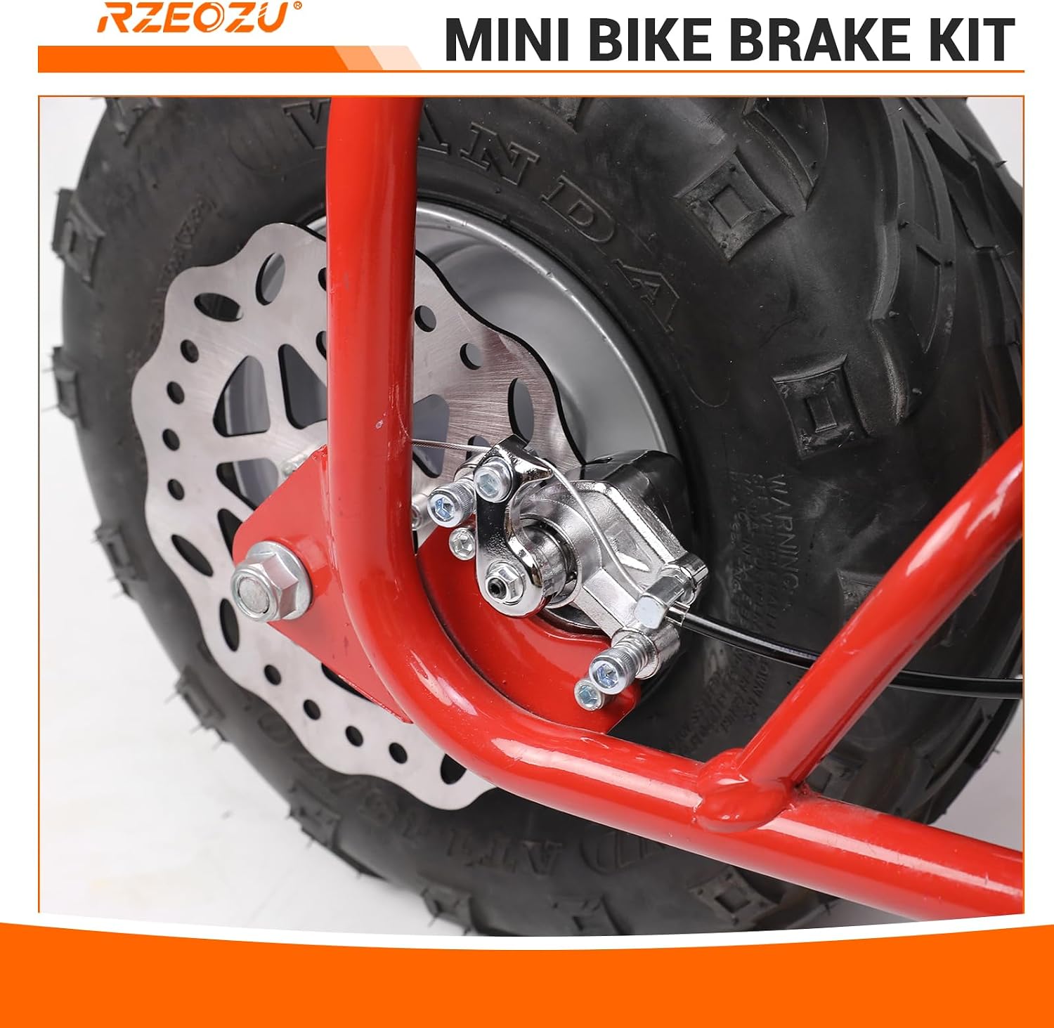 180mm Mini Bike Disc Brake Rotor Kit with Rear Brake Caliper Replacement for Monster Mega Moto 80 105cc Coleman CT100U CC100X RT100 Baja Doodlebug DB30 GMB100 Motovox MBX10 MBX11 Minibike Parts