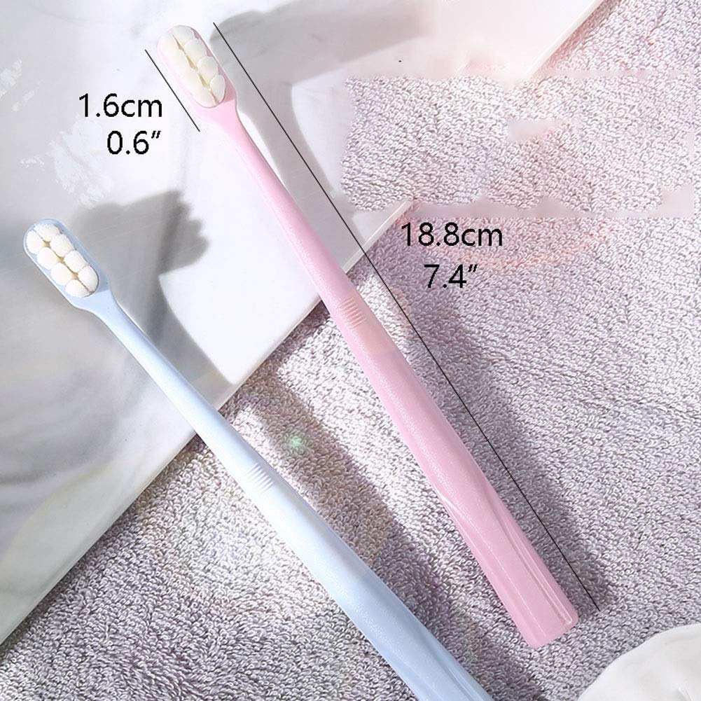 Compact Brosse à dents ultra douce pour adulte/grossesse/junior, brosses à dents manuelles Micro Nano avec 20 000 poils, 8 brosses à dents Ergonomique